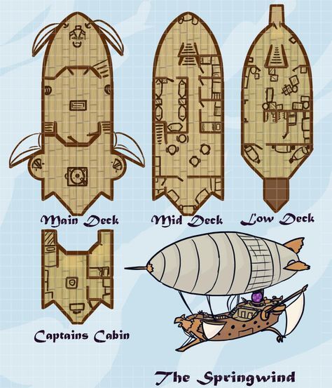 Steampunk Ship, Airship Art, Air Ship, Steampunk Airship, Ship Map, D D Items, Tabletop Rpg Maps, Rpg Maps, Rpg Map