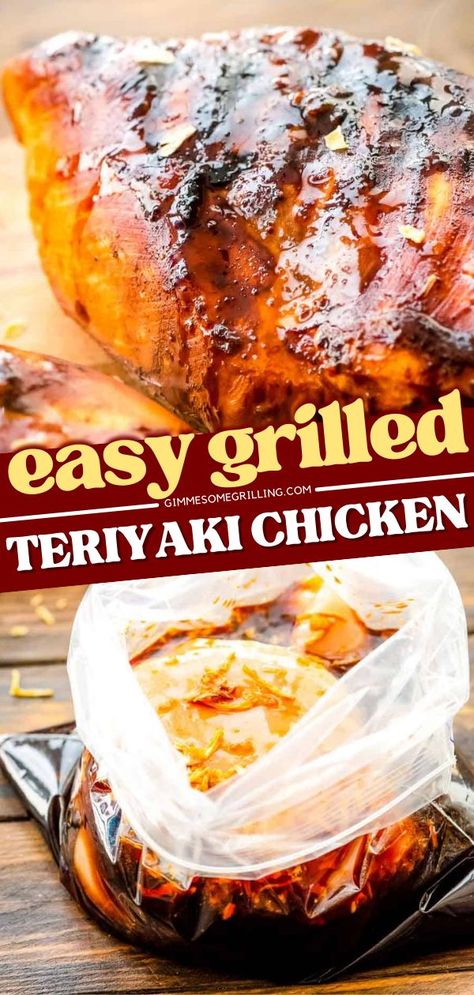 Grilled Teriyaki Chicken recipe, easy family dinner idea, grilled recipe, quick and easy meal, grilled chicken recipe Simple Grilled Chicken Recipes On Stove, Grill Teriyaki Chicken, Grilled Chicken Entrees, Chicken Breast On The Grill, Grilled Chicken Recipes On Grill, Grilled Chicken Tender Recipes, Summer Chicken Breast Recipes, Teriyaki Chicken Breast, Smoked Bacon Recipes