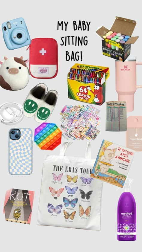 Babysitting Bag, Babysitting Kit, Babysitting Hacks, Fun Sleepover Activities, Babysitting Activities, Babysitting Fun, Babysitting Jobs, Chalk Bags, Jobs For Teens