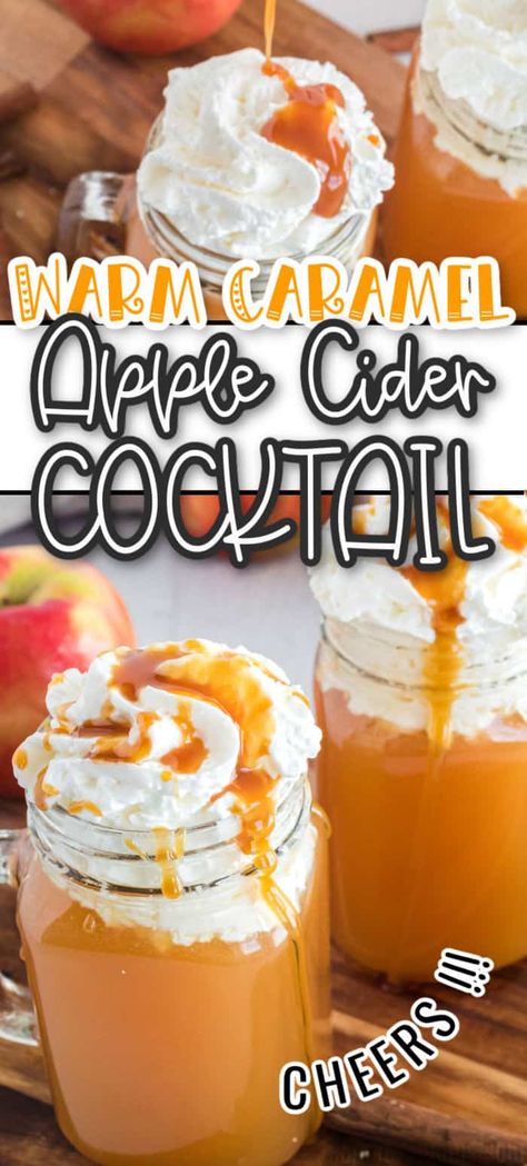 Warm, boozy, and loaded with fall flavors! Warm Apple Cider Cocktail will make you want to bundle up and enjoy the crisp fall weather! #Realhousemoms #apple #cider #cocktail #drinks #fall #coozy Caramel Apple Cider Cocktail, Cider Alcohol Drinks, Apple Cider Alcohol, Caramel Apple Cider, Apple Cider Drink, Cider Cocktail, Thanksgiving Vegetables, Cider Drinks, Apple Cider Cocktail