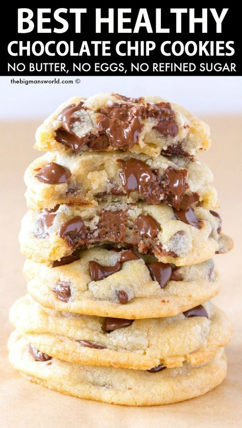 Celebrating Sweets, Snack Sani, Healthy Chocolate Chip Cookies, Healthy Sweet Snacks, Healthy Chocolate Chip, Healthy Cookie Recipes, Snacks Saludables, Healthy Sweets Recipes, Köstliche Desserts