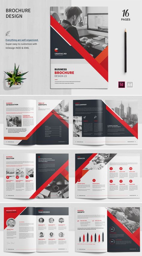 This is a clean and professional "Brochure Template" for your business or other projects. The Brochure looks good both on screen and in print. This is not just a brochure template, you can easily use it as an annual report/catalog/magazine/portfolio or any kind of agency-based project. This Brochure is 16 pages A4 template. Everything is well organized, and you can easily import your information using Adobe InDesign Catalog Design Ideas, Informational Brochure, Magazine Portfolio, Company Brochure Design, Catalog Layout, Digital Brochure, Brochure Design Layouts, A4 Template, Indesign Brochure Templates