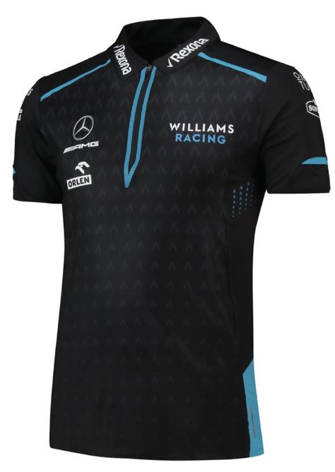 Williams F1 Teamwear // 2019 :: Behance F1 Uniform Design, F1 Tshirt Designs, Racing Style Crew Neck T-shirt For Motorsport Events, Cotton Short Sleeve T-shirt For Motorsport Events, Black Racing Fan Merchandise T-shirt, Williams F1, Nigel Mansell, Team Wear, Clothing Photography