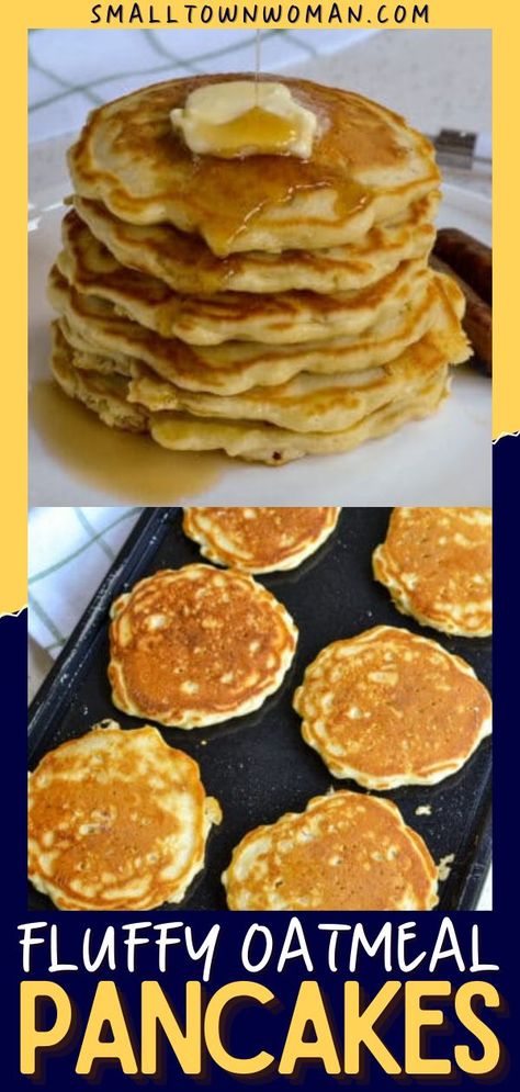 OATMEAL PANCAKES, healthy recipes, easy breakfast ideas Oatmeal Pancakes Healthy, Oatmeal Buttermilk Pancakes, Oatmeal Pancakes Recipe, Light And Fluffy Pancakes, Traditional Light, Easy Oatmeal, Oat Pancakes, Oatmeal Pancakes, Best Oatmeal