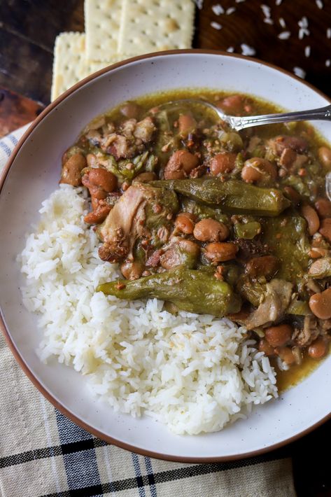 Crockpot Speckled Butter Beans and Okra Stew Butter Beans And Okra Recipe, Crockpot Butter Beans, Speckled Butter Beans, Butter Beans Recipe, Okra Stew, Beans In Crockpot, Okra Recipes, Country Recipes, Slow Cook