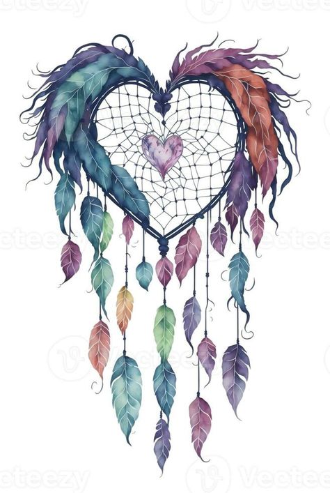 AI generated heart-shaped dream catcher in the boho style on a white background Heart Dream Catcher, Dream Catcher Craft, Heart Tree, Logo Banners, Cityscape Photos, Dream Catchers, Nature Backgrounds, Free Vectors, Heart With Arrow