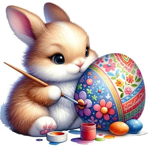 Cute Easter Pictures, Happy Easter Art, Bunny Wall Art, Animal Art Projects, Bunny Images, Kids Easter Basket, Easter Printables Free, Easter Wallpaper, Easter Images