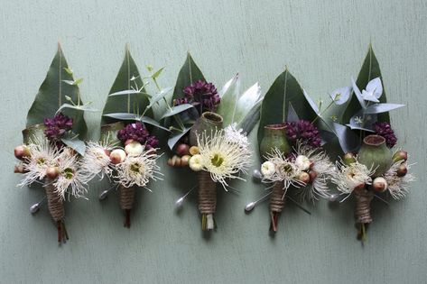 Swallows Nest Farm: Atmospheric Stewarts Bay Wedding in January Wedding In January, Native Wedding, Protea Wedding, Buttonhole Flowers, Button Holes Wedding, Australian Flowers, Australian Native Flowers, Native Flowers, Bay Wedding