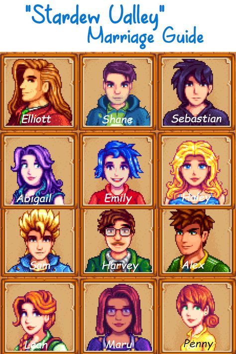 A guide on Marriage in Stardew Valley Stardew Valley Pirates Wife, Star Dew Valley Characters, Stardew Valley Best Husband, Stardew Valley Sebastian Gift Guide, Stardew Valley Dating, Marriage Stardew Valley, Stardew Valley Universal Gifts, Stardew Valley Marriage Guide, Stardew Valley Husband