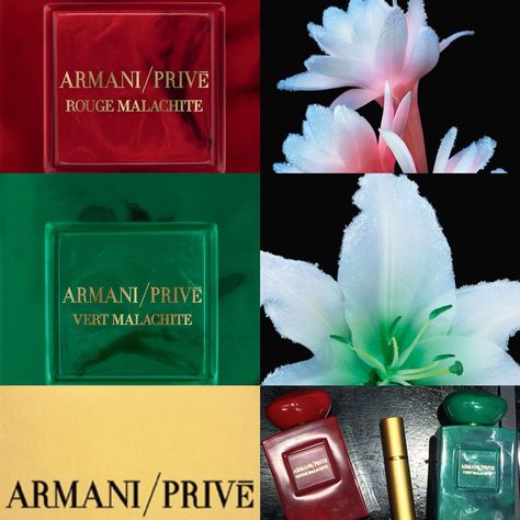 Giorgio Armani Privè Rouge Malachite and Vert Malachite. Here at Neiman Marcus! (312)241-7096 Armani Si Passione, Armani My Way Intense, Armani Prive Rouge Malachite, Armani Mania Perfume, Armani Prive Magenta Tanzanite, Armani Prive, Best Perfume, Giorgio Armani, Neiman Marcus