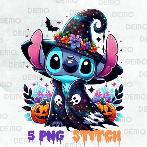 Emo Stitch, Free Png Files For Sublimation, Cute Halloween Drawings, Halloween Stitch, Halloween Canvas Art, Stitch Png, Punk Disney Princesses, Stitch Backpack, Stitch Halloween