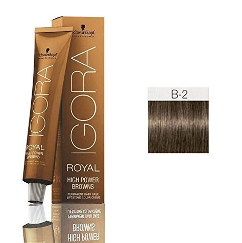 Schwarzkopf Professional Igora Royal High Power Browns - B2 - Brown Ash *** Click on the image for additional details. Igora Hair Color, Schwarzkopf Hair Color, Beauty Hair Color, Hair Color Chocolate, Dnd Gel Polish, Hair Color Chart, Vintage Hair Accessories, Schwarzkopf Professional, New Haircuts