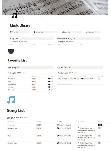 A free notion music library template for your music list, song list or album lists Check out this template - https://spaceofningningen.blogspot.com/2021/10/my-notion-template-site.html Bookish Notion Template, Notion Library Template Ideas, Notion Template Poetry, Notion Book Template Free, Notion List Template, Watchlist Notion Template, Music Notion Template, Notion Music Template, Notion Phone Template