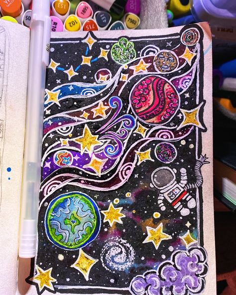 👾 . Category is almost in Space . Markers: @ohuhuart & @blickartmaterials . . . #doodles #doodlemak #ohuhumarkers #ohuhu #ohuhubrushmarkers #blickartmaterials #micronpen #micronart #space #spaceexploration #astronaut #stars #starseverywhere #galaxy #lost #lostinspace #doodleart #doodling Galaxy Doodle Art, Galaxy Doodles, Astronaut Doodle, Galaxy Drawing, Space Doodles, Ohuhu Markers, Space Drawings, Space Stuff, Galaxy Pattern