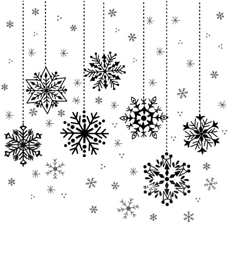 Snow Winter Black And White, Snowflake Vector, Xmas Drawing, Snow Flake Tattoo, Snowflake Clipart, Snowflake Images, Black White Christmas, Ornamental Design, Page Decoration