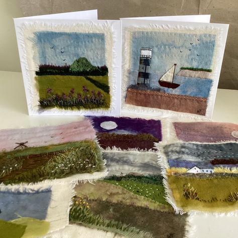 Some Easy Drawings, Stitching By Hand, Holly Print, Printed Embroidery, Embroidery Cards, Collage Techniques, Prehistoric Art, Landscape Fabric, Textile Artist