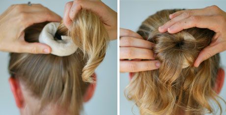 A DIY turorial Diy Sock Bun, Pretty Buns, Sock Bun Tutorial, Sock Buns, Perfect Bun, Sock Bun, Short Hair Bun, Hair Socks, Super Hair