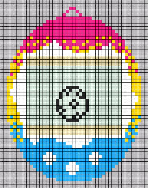 Alpha pattern #152535 | BraceletBook Tamagotchi Connection, Crochet Graphs, Crochet Wall Art, Seed Bead Projects, Crochet Graph, Pansexual Pride, Bead Projects, Pixel Pattern, Perler Patterns