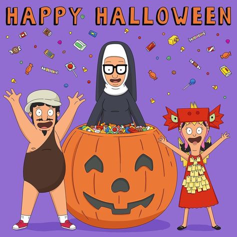 Bob's Burgers on Instagram: “Costumes ✅ Candy ✅ Happy Halloween! 🎃👻” Bobs Burgers Halloween, Funny Halloween Pictures, Bob's Burgers Halloween, Bobs Burgers Funny, Bobs Burger, Halloween Episodes, College Halloween, Bob's Burgers, Bobs Burgers