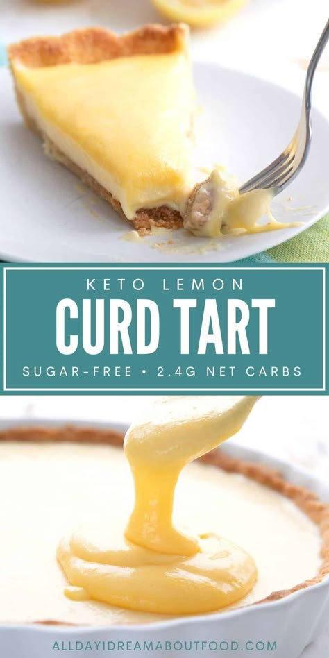 Keto Lemon Curd Cheesecake, Low Carb Tart Crust, Keto Lemon Curd Cake, Alldayidreamaboutfood Keto, Keto Lemon Tart, Keto Tart, Keto Tarts, Keto Lemon Curd, Carolyn Ketchum