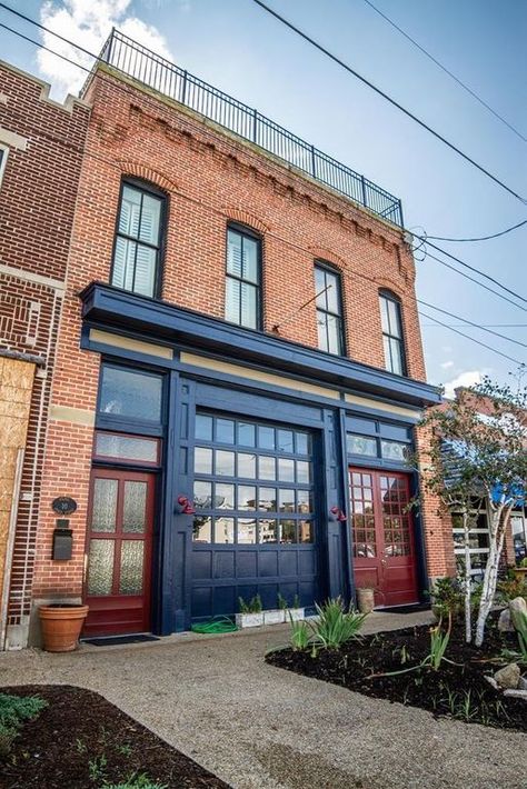 Brick Restaurant, Cape Charles Virginia, Loft Exterior, Old Firehouse, Warehouse Renovation, Cape Charles Va, Wine Garden, Loft Style Apartments, Cape Charles