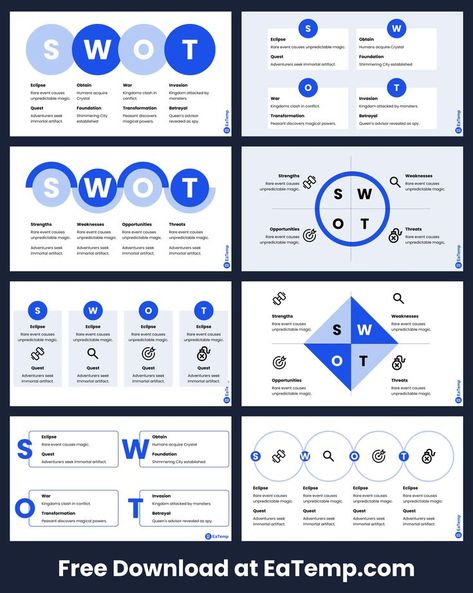 This free editable SWOT Analysis PowerPoint, Google Slides & Figma deck presentation template is the perfect tool to enhance your strategic planning and gain a competitive edge. Powerpoint Design Business Presentation, Swot Analysis Layout, Brand Analysis Layout, Swot Presentation Design, Swot Analysis Design Templates, Swot Analysis Template Powerpoint, Swot Analysis Architecture, Swat Analysis, Swot Presentation