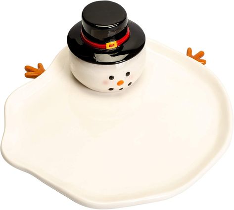 Holiday Pottery, Melting Snowman, Clay Christmas Decorations, Melted Snowman, Ceramic Christmas Decorations, Air Dry Clay Projects, Tanah Liat, Christmas Plate, Clay Diy Projects