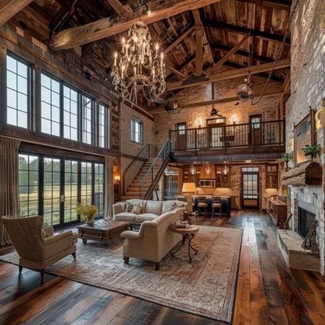 Barndominium Interiors | A Complete Guide (with Pictures) – BarndoModern Barndominium Castle, Barndominium With Library, Western Barndominium Ideas, Barndominium Interior Open Floor Modern, Barndominium Living Room, Tennessee House, Barndominium Interior, Barn House Interior, Barn House Design