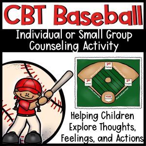 Cbt Triangle For Kids, Cbt Baseball, Cbt Activities, Play Therapy Activities, Group Counseling Activities, Feelings Games, Counseling Tools, Cbt Worksheets, Flexible Thinking