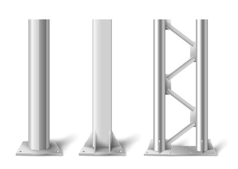 Realistic metal poles. silver metal vert... | Premium Vector #Freepik #vector #metal-bar #iron-bar #metal-pipe #steel-pipe Metal Columns, Bar Metal, Steel Columns, Metal Pole, Stainless Steel Pipe, Metal Pipe, 3d Metal, Metal Bar, Japan Art