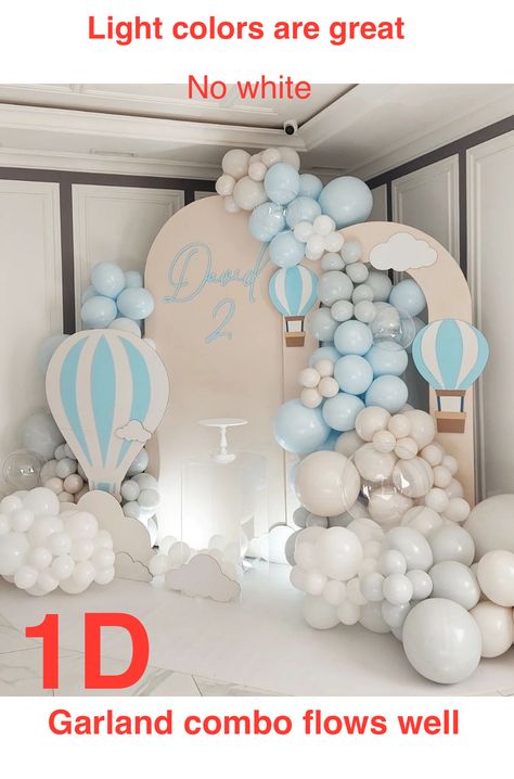 Air Balloon Gender Reveal, Hot Air Balloon Gender Reveal, Hot Air Balloon Backdrop, Balloon Gender Reveal, Hot Air Balloon Theme, Gender Reveal Backdrop, Gender Reveal Baby Shower Themes, Wall Color Combination, Gender Reveal Balloons