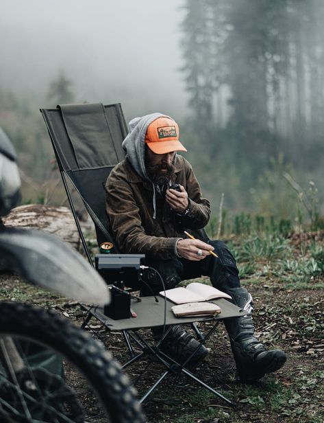 Filson X Helinox | Filson Japanese Camping Style, Camping Fashion, Helmet Bike, Camping Pics, Bicycle Camping, Jacob Zuma, Chair And Table, Marketing Specialist, Gentleman Aesthetic