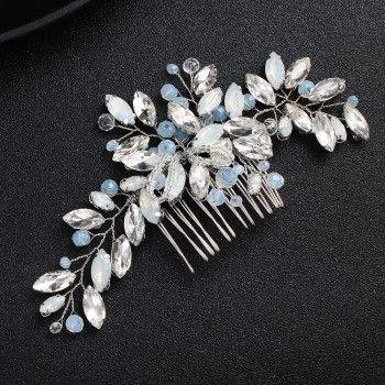 Get your high quality Wholesale Crystal&CZ Fashion Geometric Hair accessoriesSilver NHHS0573-Silver - Nihaojewelry.com form China. Nihaojewelry is your trusted supplier and Manufacturer of Jewelry. Shop online today and save! Bridal Hair Combs, Blue Wedding Hair, Blue Hair Accessories, Hair Comb Clips, Headpiece Jewelry, Crystal Hair Comb, Wedding Hair Clips, Beaded Wedding, Hair Combs