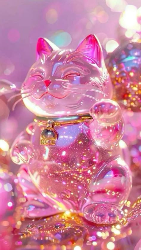 Glitter Artwork, Light Magenta, Lucky Wallpaper, Fortune Cat, Jelly Wallpaper, Diamond Wallpaper, The Best Wallpapers, Karakter Disney, Diamond Dust