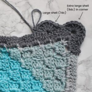 C2c Edging Crochet, Crochet Edge For C2c Blanket, Crochet C2c Borders, Crochet Shell Borders For Blankets, Shell Crochet Border Pattern, Edging For C2c Crochet Blanket, Corner To Corner Crochet Border, C2c Crochet Border, Crochet Blanket Edging Ideas