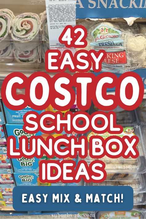 Are you looking for easy school lunch box food ideas to buy at Costco? Costco has lots of individually packaged, kid-friendly food and drinks perfect for easy mix and match to pack in lunch boxes. Whether you need quick Bento box lunch ideas, Lunch for picky eaters, cold lunches or healthy lunch box choices, Costco has it. Making it incredibly easy to prepare your child's lunch on hectic mornings. Here are some easy lunch box foods from Costco to pack in your child's school lunch box. Packed Lunch For Picky Eaters, Home School Lunches, Low Cost Lunch Ideas, Sams Club School Lunch Ideas, Cold Lunch Ideas For Teens At School, Costco School Lunch Ideas, Lunch Box Snacks For Kids, Cheap School Lunch Ideas For Kids, Cold Lunch Ideas For Kids Picky Eaters