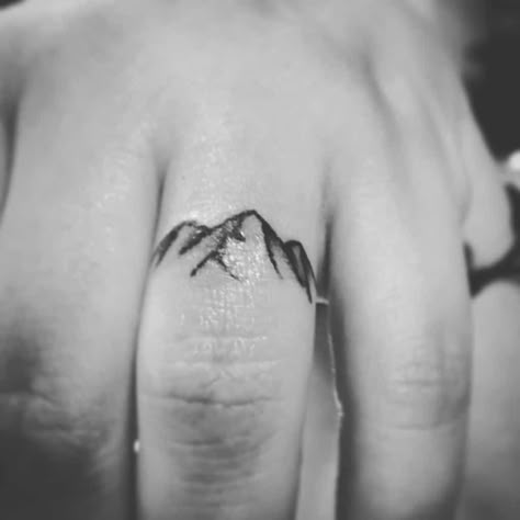 Top 75 Best Ring Tattoo Ideas - [2021 Inspiration Guide] Mountain Ring Tattoo, Ring Tattoo Wedding, Tattoo Wedding Bands, Ring Tattoo Ideas, Couples Tattoo Ideas, Tattoo Ideas For Couples, Tattoo Mountain, Ring Tattoo Designs, Wedding Band Tattoo