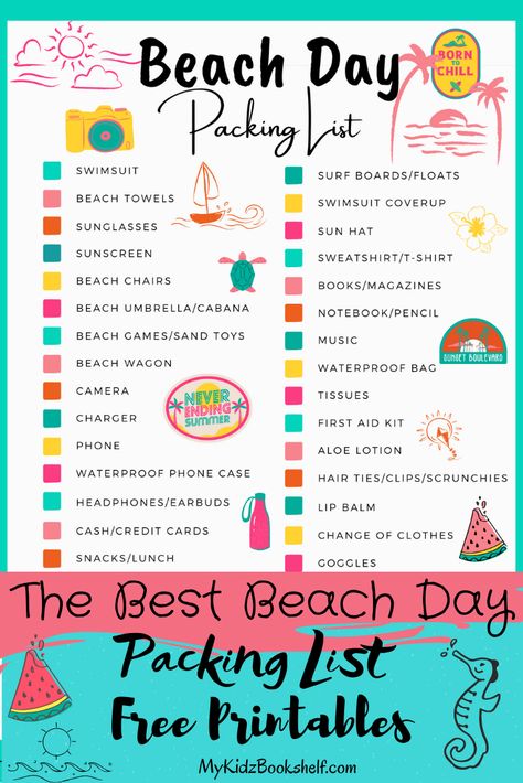 These Free Printable Beach Day Packing Lists will help you get ready more quickly and easily! Kids can help to get ready for the fun ahead with our Free Printable Packing Lists, and you'll remember everything you need to have the best beach day ever! To find these cute Free Printables that will make your trip to the beach the best one yet, head to the blog today! #beachdaypackinglistprintable#kidsbeachday#beachday#kidspackinglist#waysforkidstohelp#familyvacationpackinglist#kidsprintables#kidsfun Beach Day Packing List, Beach Trip Packing List, Beach Trip Packing, Beach Vacation Packing, Beach List, Printable Packing List, Beach Vacation Packing List, Beach Packing, Family Beach Trip