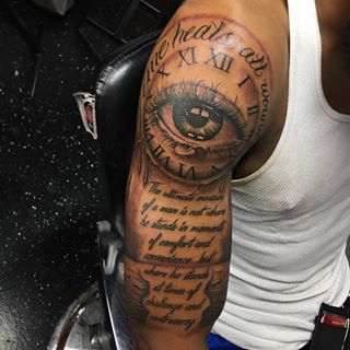 Tattoos For Guys Upper Arm, Upper Arm Tattoo Men, Upper Arm Tattoos For Guys, Shoulder Tattoo Quotes, Arm Tattoo Men, Wisdom Tattoo, Tattoo Chart, Prayer Tattoo, Arm Tattoos Black