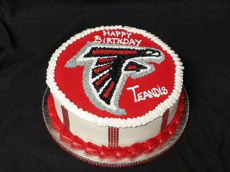 Blinged out Atlanta Falcons cake by Kingly Delicacies Atlanta Falcons Cake, Falcons Cake, Atlanta Falcons Football, Falcons Football, Football Cake, 14th Birthday, Atlanta Falcons, Birthday Cakes, Birthday Parties