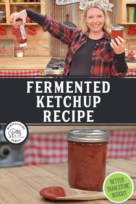 Home Canned Ketchup, Canning Fermented Foods, Fermented Ketchup Recipe, Lactofermentation Recipes, Fermented Herbs, Fermented Ketchup, Mustard Plaster, Fermented Salsa, Fermented Recipes