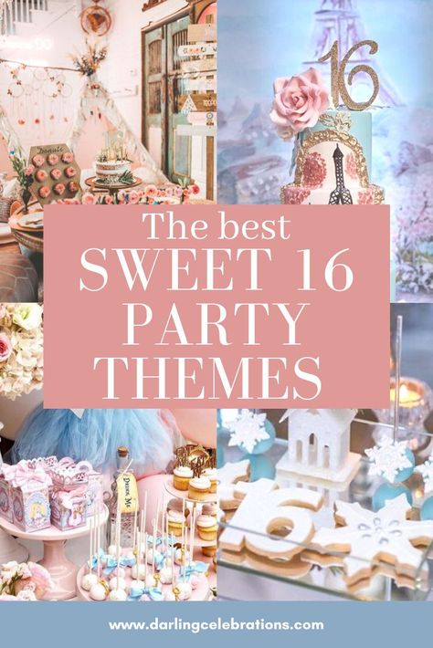 February Sweet 16 Ideas, Sweet 16 Party Ideas Elegant, Sweet 16 Bday Themes, Candy Theme Sweet 16, Sweet Sixteen At Home Party Ideas, Sweet 16 Parties Themes, Lowkey Sweet 16 Party Ideas, Glamorous Sweet 16 Party Ideas, Theme Sweet 16 Ideas