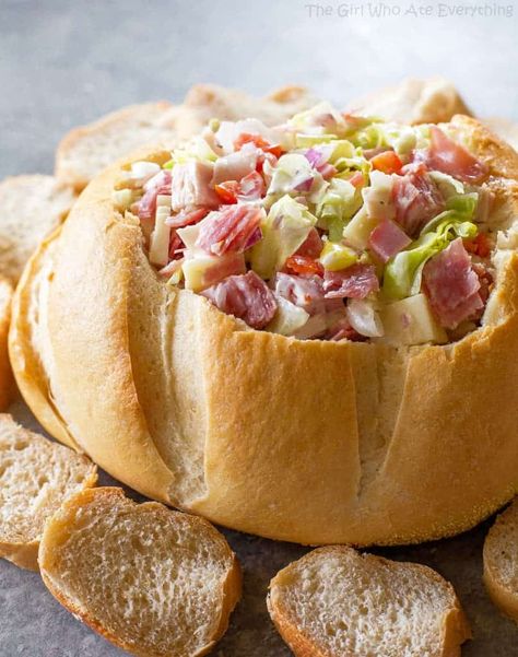 Hoagie Dip Hoagie Dip, Pickled Pepperoncini, Italian Hoagie, The Girl Who Ate Everything, Sub Sandwiches, Bread Bowls, Appetizer Dips, Roasted Turkey, Slice Of Bread