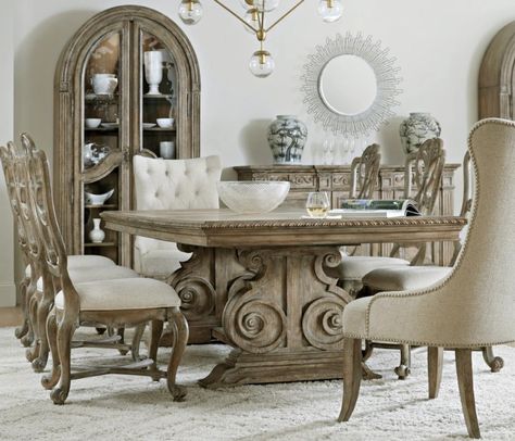 25 Kitchen Trends You Might Regret + Photos Dining Table With Leaf, Tufted Side Chair, Tufted Dining Chairs, Trestle Dining Tables, Rectangle Dining Table, Dining Room Set, Kitchen Trends, Hooker Furniture, Rectangular Dining Table