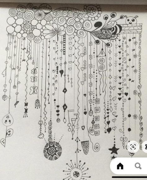 Hanging Doodles, Zen Doodle Dangles, Dangles Doodles Ideas, Spiritual Doodles, Zentangle Stars Pattern, Zentangle Dangles, Zen Dangles, Envelope Lettering, Bujo Inspiration