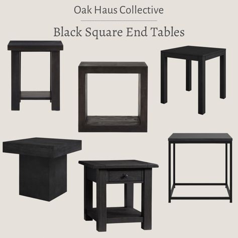 Black Square End Tables Home decor, black home decor, neutral furniture, neutral home, end tables, black end tables, square end tables, transitional home decor, modern home decor, black tables, living room furniture Follow my shop @Oak.Haus.Collective on the @shop.LTK app to shop this post and get my exclusive app-only content! #liketkit #LTKhome #LTKstyletip @shop.ltk https://liketk.it/4mJmS End Tables Black, Modern Home Decor Black, Square End Tables, Black Tables, Home Decor Neutral, Oak End Tables, Black End Tables, Tables Living Room, Black Home Decor