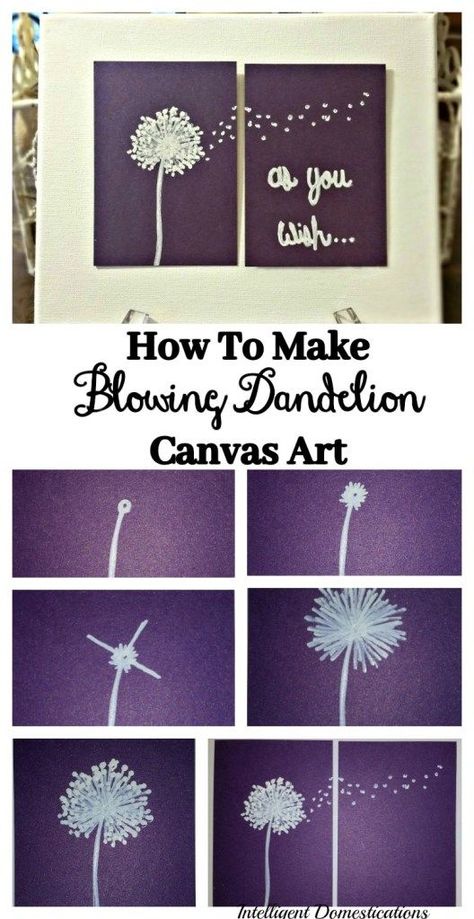 How to make blowing dandelion canvas art for your home or office Anime Drawing Sketches Manga, Grave Ideas, Blowing Dandelion, Art Docent, Dandelion Painting, Easy Things To Draw, Dandelion Art, Anime Drawing Sketches, College Projects