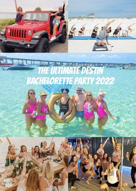 Destin Bachelorette, Bachelorette Activities, Bachelorette Beach Weekend, Luxury Pontoon Boats, Crab Island, Bridal Shower Bachelorette Party Ideas, Ultimate Bachelorette Party, Bachelorette Party Itinerary, Bachelorette Weekend Itinerary