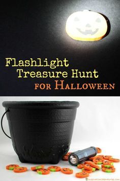 A Flashlight Treasure Hunt is a fun idea for Halloween. Haunted Scavenger Hunt, Flashlight Scavenger Hunt, Halloween Treasure Hunt For Kids, Montessori Halloween, Halloween Treasure Hunt, Halloween Games Activities, Countdown Ideas, Treasure Hunt For Kids, Fun Halloween Games