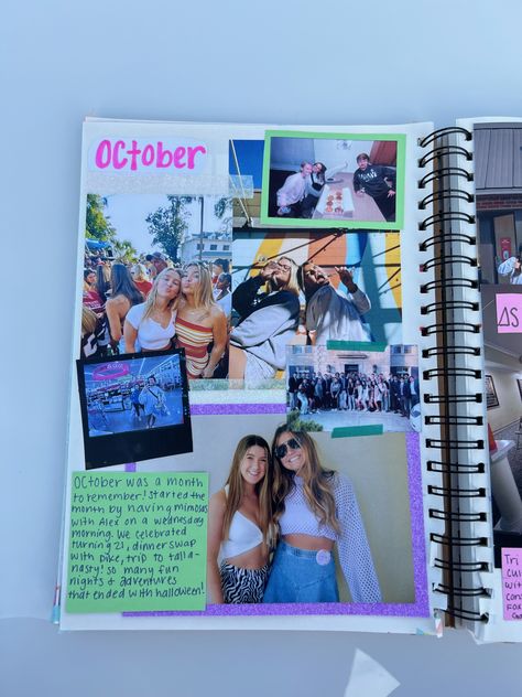 Sophomore Year Scrapbook Ideas, Scrapbook Monthly Ideas, High School Scrapbook Cover, Scrapbook Ideas College Memories, Senior Year Scrapbook Page Ideas, Senior Scrapbook Ideas High Schools, Yearbook Page Ideas Highschool Senior Year Scrapbook Layouts, Hoco Scrapbook Page, Scrapbook Ideas Months